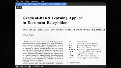 RailReader2 in action &mdash; AI-guided rail reading through an academic PDF at high magnification