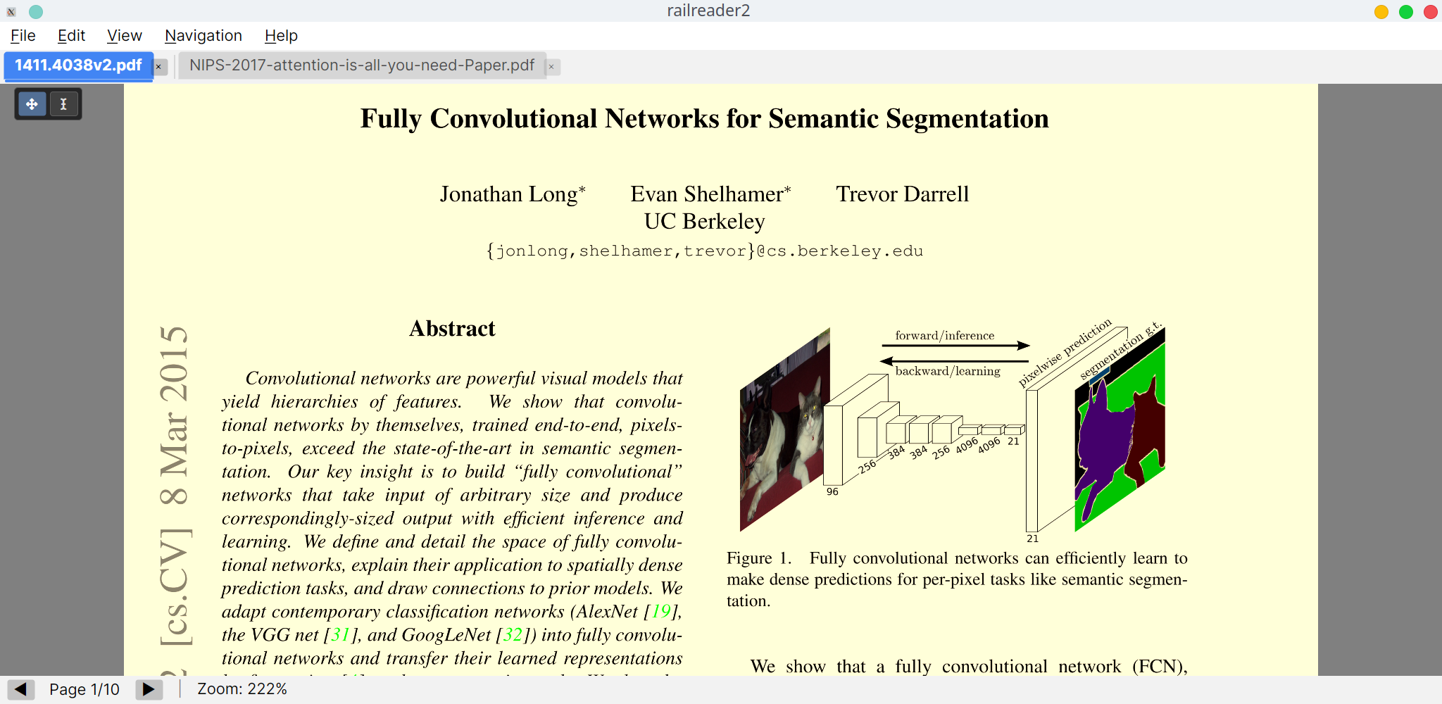 railreader2 with multiple PDF tabs open and the side-panel accordion showing the document outline